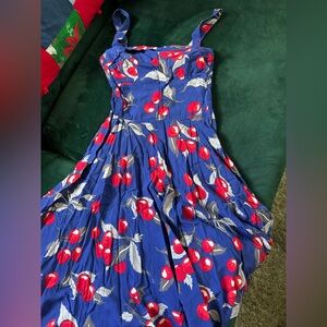 Trashy Diva Blue Cherry Print Midi Dress